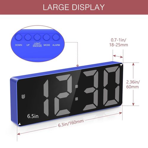 product_image_name-Generic-Multifunctional LED Electronic Clock (Blue)-3