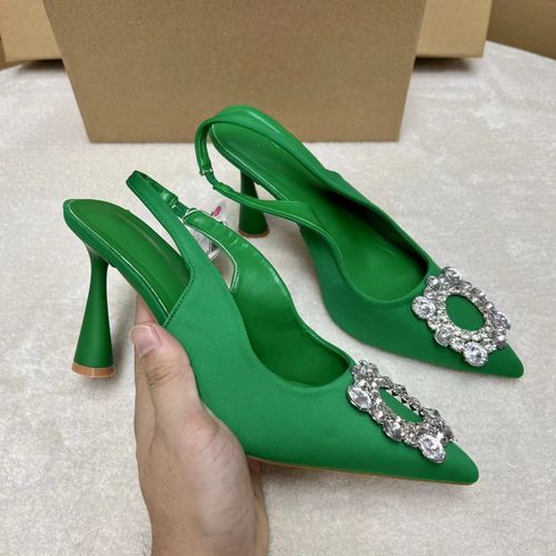 Green hotsell rhinestone shoes