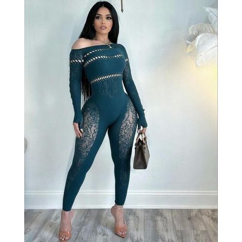Fashion Women See Through One Piece Mesh Jumpsuit Long Sleeve Bodycon Jumpsuit Casual Best Price Online Jumia Kenya