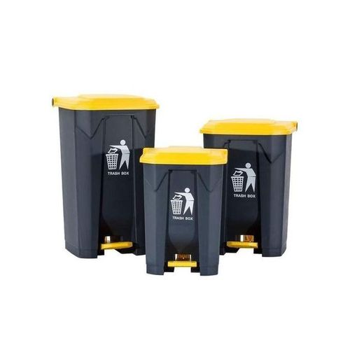 product_image_name-Bon Appetit-Black And Yellow Pedal Trash Bin 80 Liters-1