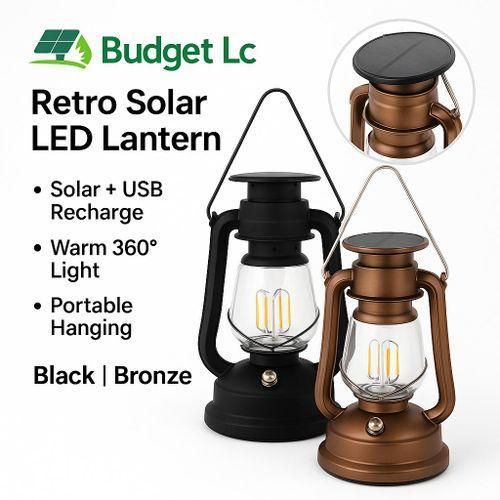 product_image_name-Generic-Retro Solar LED Lantern with USB Recharge Warm 360° Light, Hanging/Portable-1