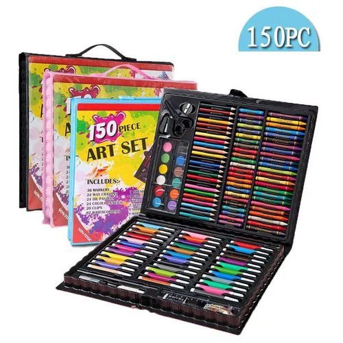 Generic 150 Pieces CBC Kids Drawing Set & Colourig Art Set- Black