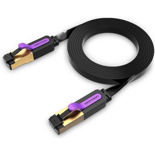 product_image_name-Vention- Flat Cat.7 Ethernet Network Cable 10m Black 1pcs-1