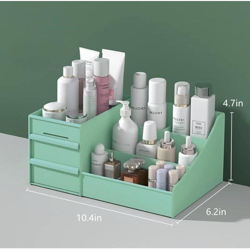 product_image_name-Generic-MAKEUP ORGANIZER / PLASTIC COSMETIC STORAGE BOX - GREEN-2