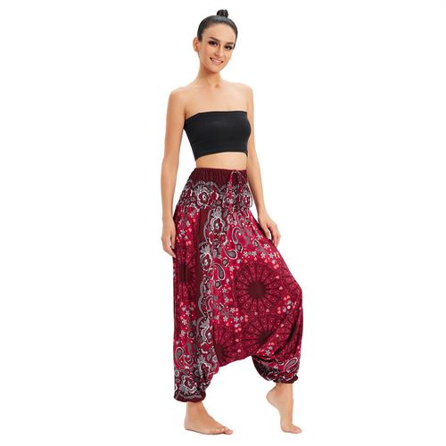 Bohemian Pants Women Pantalones Mujer Hippie High Waist Rayon