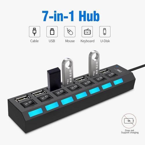 product_image_name-Generic-7-Port USB Hub USB 2.0 Hub High Speed Data Transfer With Individual Switches Indicator Lights For PC Laptop-1