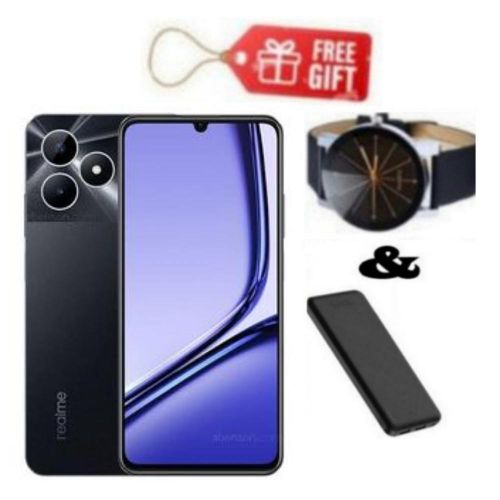 product_image_name-Realme-Note 50 6.74" 256GB ROM+ 4GB (Expandable to 8GB RAM) 5000mAh (Dual sim) - Midnight Black + Powerbank& Watch-1