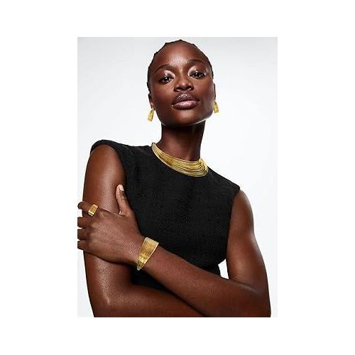 product_image_name-Fashion-African Choker Necklace Sets Multi-Layer Hoop Gold Plated Bib Choker Earring Bracelet-4