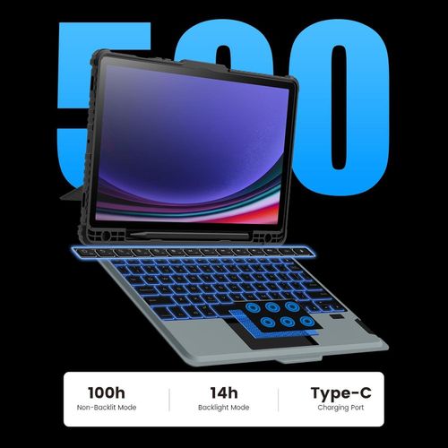product_image_name-Generic-Samsung Galaxy Tab S9 / S9 5G Nilkin Bumper Combo Keyboard Case with Backlit Version, Premium Protection and Illuminated Bluetooth Typing-5