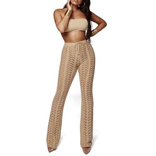 Womens Crochet Net Hollow Out Beach Cover Up Pants