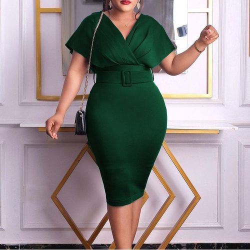 Generic Plus Size Women s Fashion V Neck Dress Best Price Online Jumia Kenya