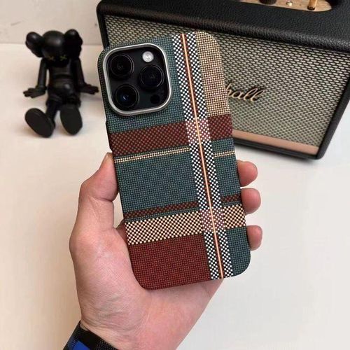 product_image_name-Generic-Luxury Tribal Covers for Apple iPhone 14 Pro Max Carbon Fiber Case in Green Red Accent, Slim Lightweight Shockproof and MagSafe Compatible Design-1