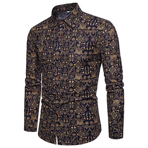 Fashion Long Sleeved Floral Men's Slim Fit Shirt @ Best Price Online ...