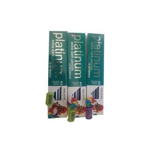 product_image_name-Platinum-A5 Deep Dark Graphite HB Pencils With FREE Rubber Eraser Sharpener-2