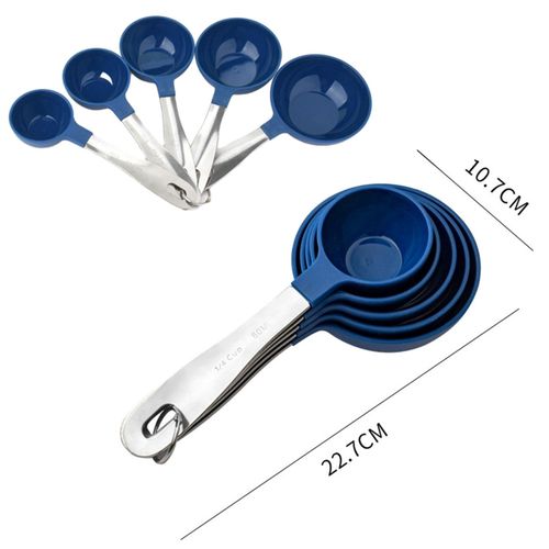 Measuring Spoon Set - Stainless Steel Measuring Spoons and Blue