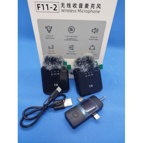 product_image_name-Generic-F11-2 Dual Wireless Microphone System – Reliable & Noise-Free Audio-2