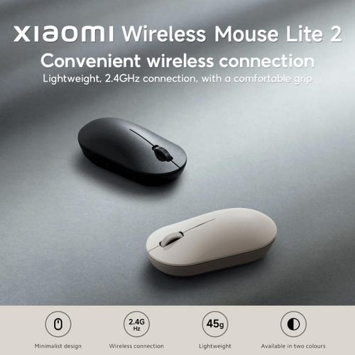 product_image_name-XIAOMI-Wireless Mouse Lite 2 2.4GHz Wireless Connection Lightweight Minimalist Design-2