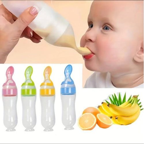 product_image_name-Generic-Silicone baby feeding bottle with spoon tip-2