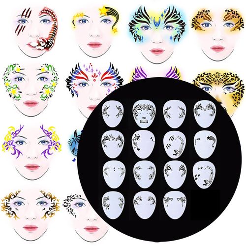 Face painting stencil reusable washable heart fall face cheek c