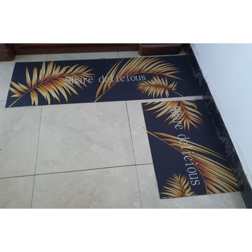 product_image_name-Generic-2pcs Rubber Kitchen Mat Oil Resistant Washable Floor Mat Rug Set, Bath Non Slip Standing Runner Rugs-1