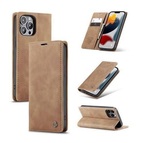 product_image_name-Generic-Caseme Brown Soft Leather Wallet Flip Cover Case for iPhone 13 Pro Max-1