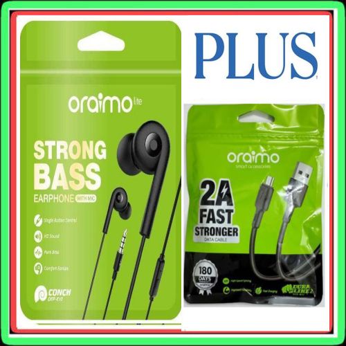 product_image_name-Oraimo-High Quality And Best Strong Bass, HD Sound Earphone + USB Cable-1
