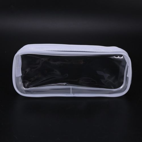 4 Pieces Clear PVC Zipper Pen Pencil Case, Big Capacity Pencil Bag