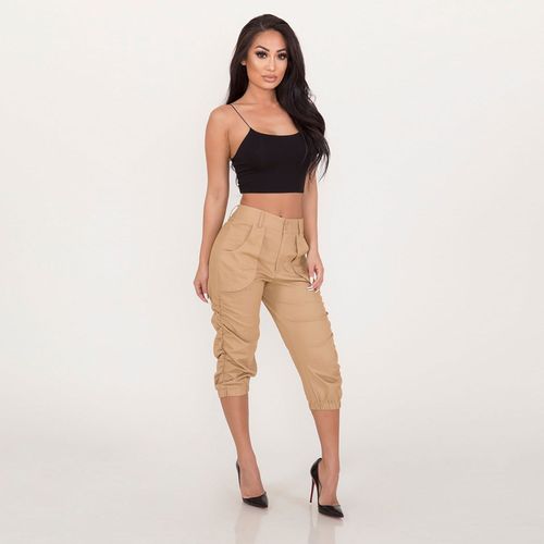 Fashion (Khaki)Fashion Woman Pant Casual Capris Cargo Pants Women Clothes  Pantalones Mujer Sweatpants Trousers Ladies Bottom Jogger ( No Belt ) DOU @  Best Price Online