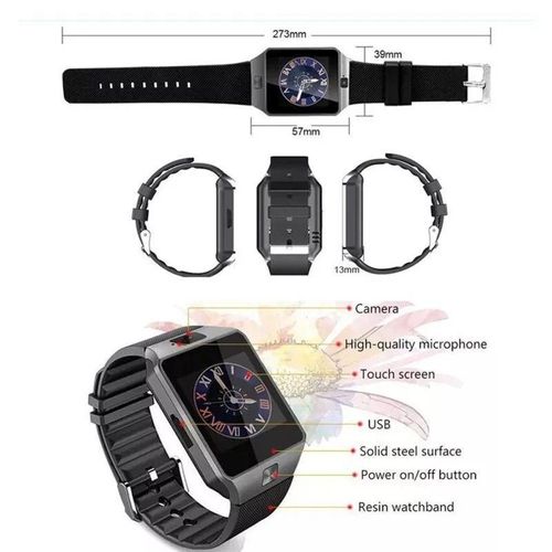 product_image_name-Generic-W-007 Smartwatch with SIM Card Slot & Camera, Bluetooth Android Smart Watch-2