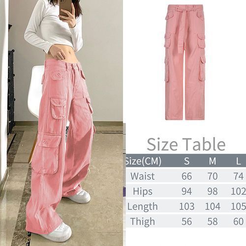 Cargo Pants Pink Vintage Pant Y2K Baggy Womens Clothing 