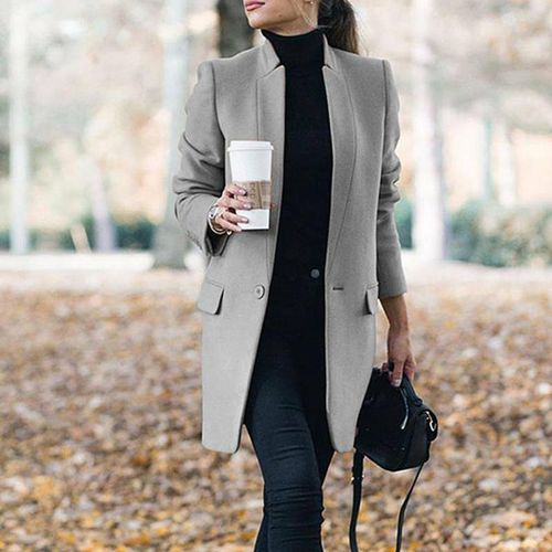 Fashion Women Trench Long Coat 2020 Winter Spring Lapel Long Sleeve Coats  Office Ladies Solid Slim Overcoat Outwear Abrigo Mujer @ Best Price Online