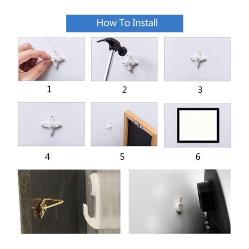 50Pieces Wall Hanging Non Trace Invisible Nails Robe Hooks for Wall Picture  Canvas Painting Installation 