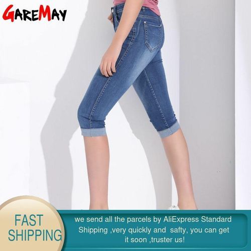 Skinny Women's Capris Jeans Pants Female Knee Length Stretch Slim Capri  Jeans Women Candy Color Summer Denim Jeans Shorts - Jeans - AliExpress