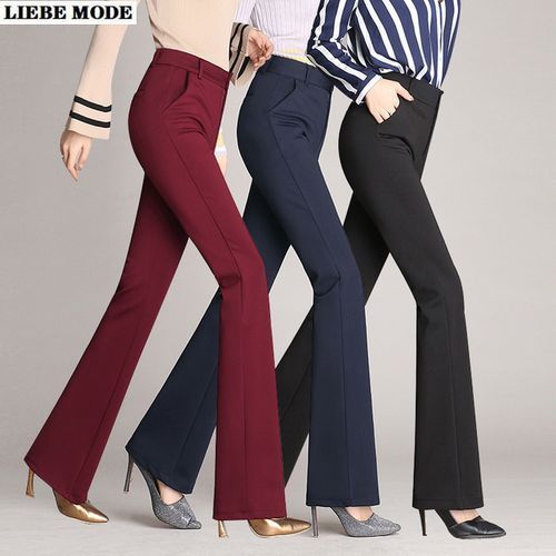 Flare Work Pants Women Office, Ladies Office Flare Trousers