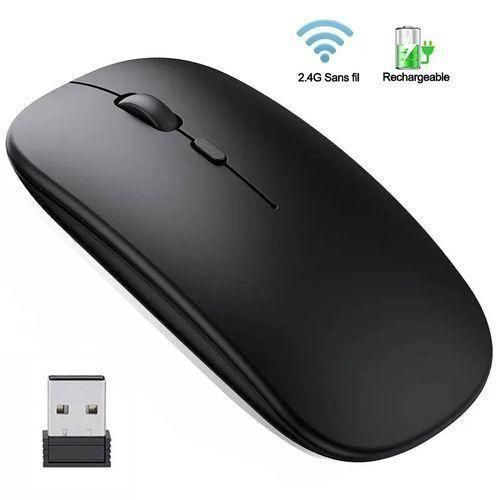 product_image_name-Generic-2.4G Optical Wireless Rechargeable Slim Mouse - Black-1