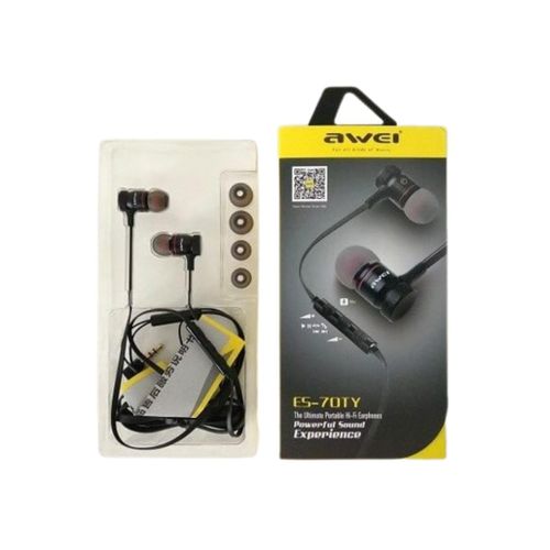 product_image_name-Awei-Wired In-Ear Earphones 3.5mm Deep Bass Hi Fi Sound Noise Isolation Comfort Earbuds with In-Line Mic.-2