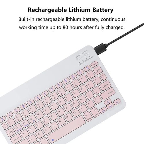 product_image_name-Generic-Wireless Bluetooth Keyboard for Laptop, Tablet, Phone, iPad – Rechargeable Keyboard for Android, iOS, and Windows PINK-2