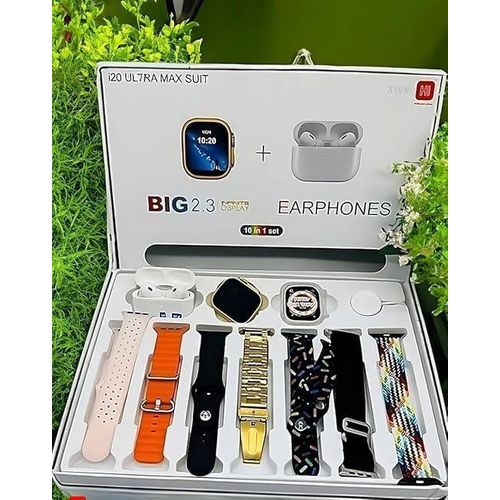 product_image_name-Generic-I20 Ultra Max 10-in-1 Smartwatch Combo with Premium Earbuds, Wireless Charging, 7 Straps, Case, Fitness Tracking, Blood Pressure, SpO2, Heart Rate & Sleep Monitor-5
