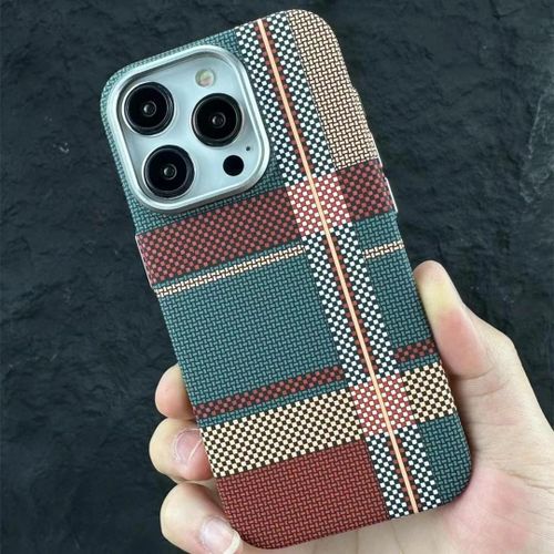 product_image_name-Generic-LUXO Life/Free Air Tribal Design With Checkerboard Texture, Magnetic Slim Hard Case, MagSafe Compatible Cover For IPhone 13 Pro Max-1