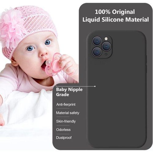 product_image_name-Generic-Black Original Silicone Cover Case for iPhone 12 – Flexible Shockproof Slim Back Cover-4