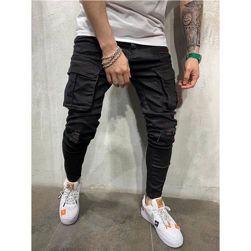 Jeans Trousers Men Multi Pocket  Jeans Men Fashion Side Pocket