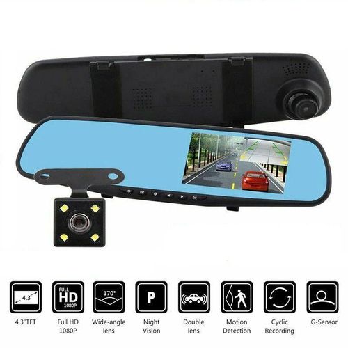 product_image_name-Generic-4.3-Inch Full HD 1080P Car DVR Mirror Camera with G-Sensor, Motion Detection & Rear Camera Support-1