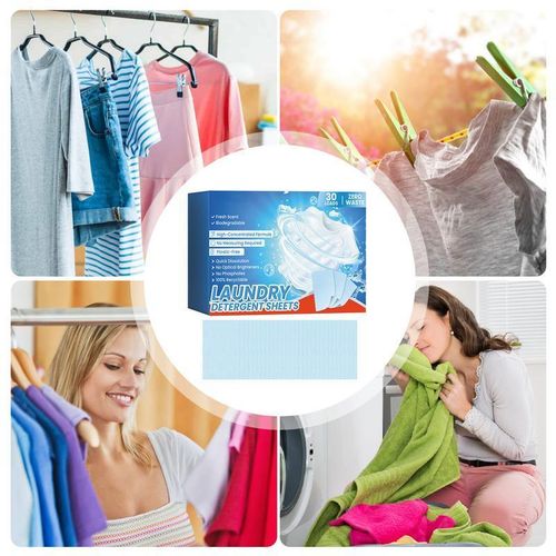 Generic Laundry Detergent Sheets Eco Friendly Pods 30 Count Gentle ...