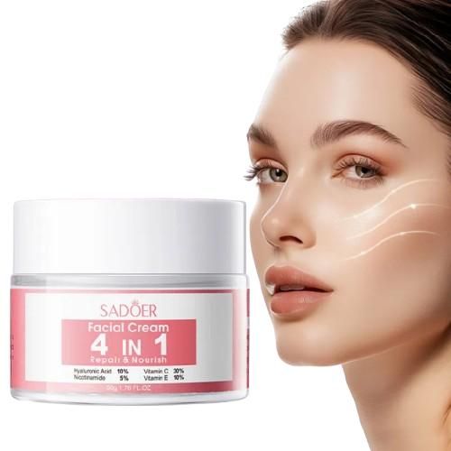 product_image_name-SADOER-4 in 1 Face Cream, Firming, Moisturizing Face Cream , With Vitamin C, Nicotinamide, Hyaluronic and Vitamin E-1