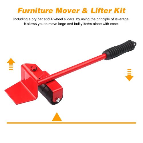 Heavy Furniture Moving Kit Easy Mover Appliance Roller Lifter Moving System  With 4 Wheel Sliders Lifter Kit For Moving Sofa Cabinet Table 180 Degree A