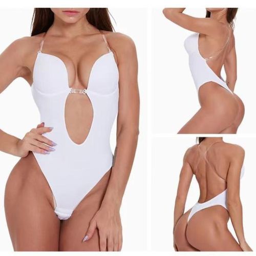 Fashion Corset Women Full Body Shaper Backless Wedding Party Dress y  Leotard Deep -Neck Shapewear Underwear Slimming Bodysuit @ Best Price  Online