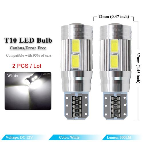 Generic 2x W5W T10 LED Canbus No Error 12V 6000K 5630 10 SMD Car 5W5 LED  Bulb Clearance Wedge Side Turn Singal Light Right @ Best Price Online