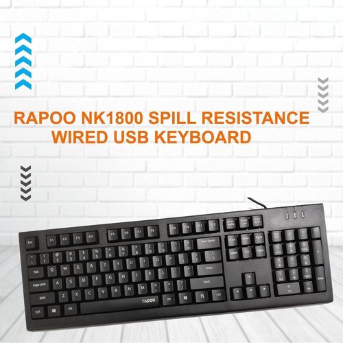 product_image_name-Rapoo-Spill Resistance Wired USB Keyboard NK1800 - Black-6
