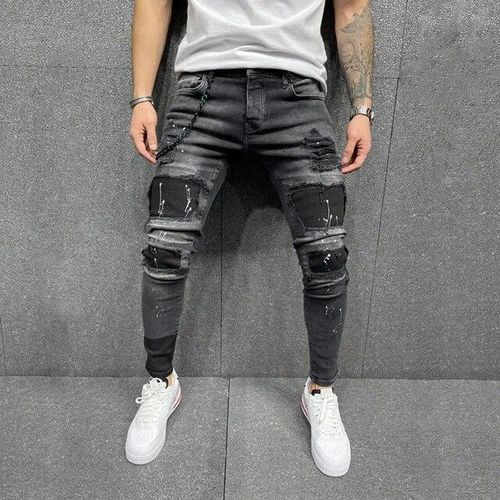 RIPPED SLIM JEANS