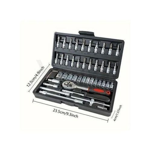 product_image_name-Generic-46-Piece 1/4-Inch Drive Socket Ratchet Wrench Set- Professional and DIY car automotive repairs, household projects-2